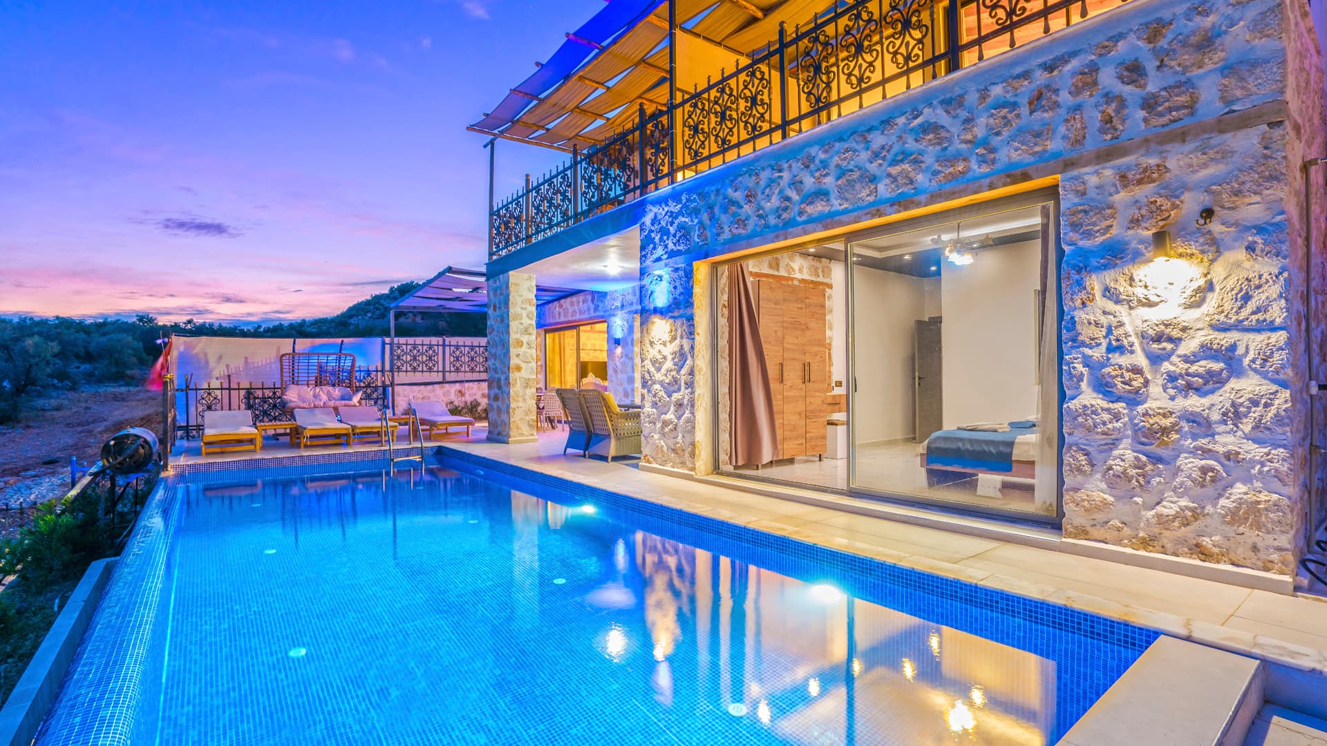 Sunset from a villa terrace